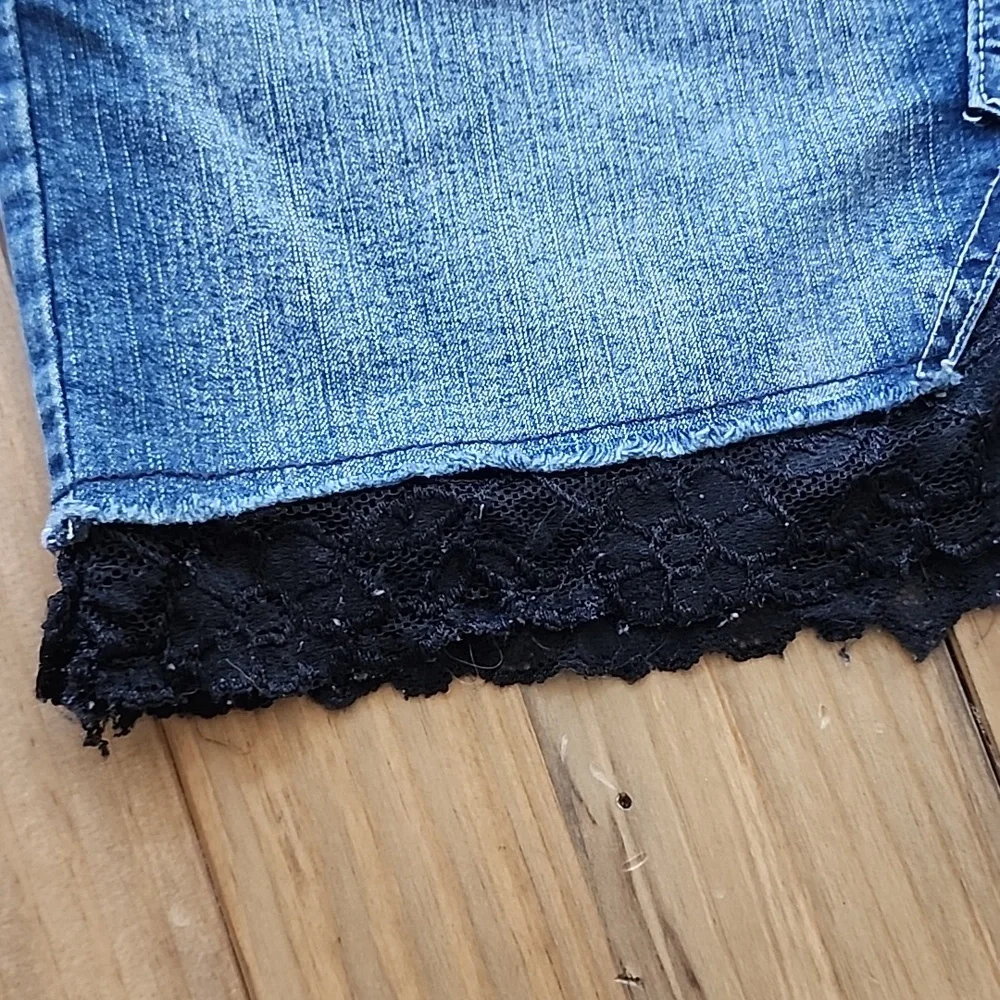 Vintage Y2K YMI Denim Shorts with Lace Detailing